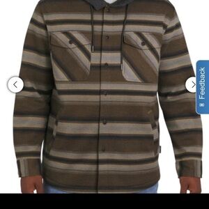 Quiksilver Brown and Tan Hooded Shirt
